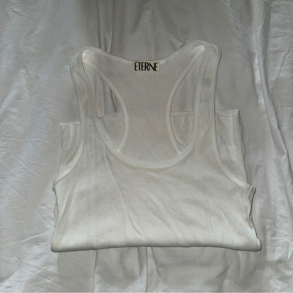 Eterne Rib Racerback Tank Ivory - Picture 2 of 3